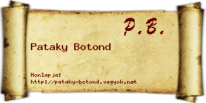 Pataky Botond névjegykártya